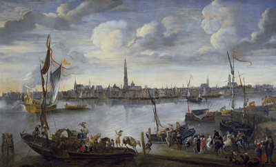 Antwerp from the Further Bank of the Scheldt, 17th Century by Hendrik van Minderhout